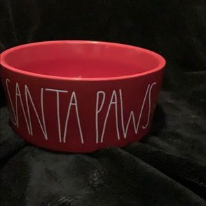 Rae Dunn red XL Santa Paws dog bowl NWT